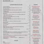 The Maker Cafe Menu – Back