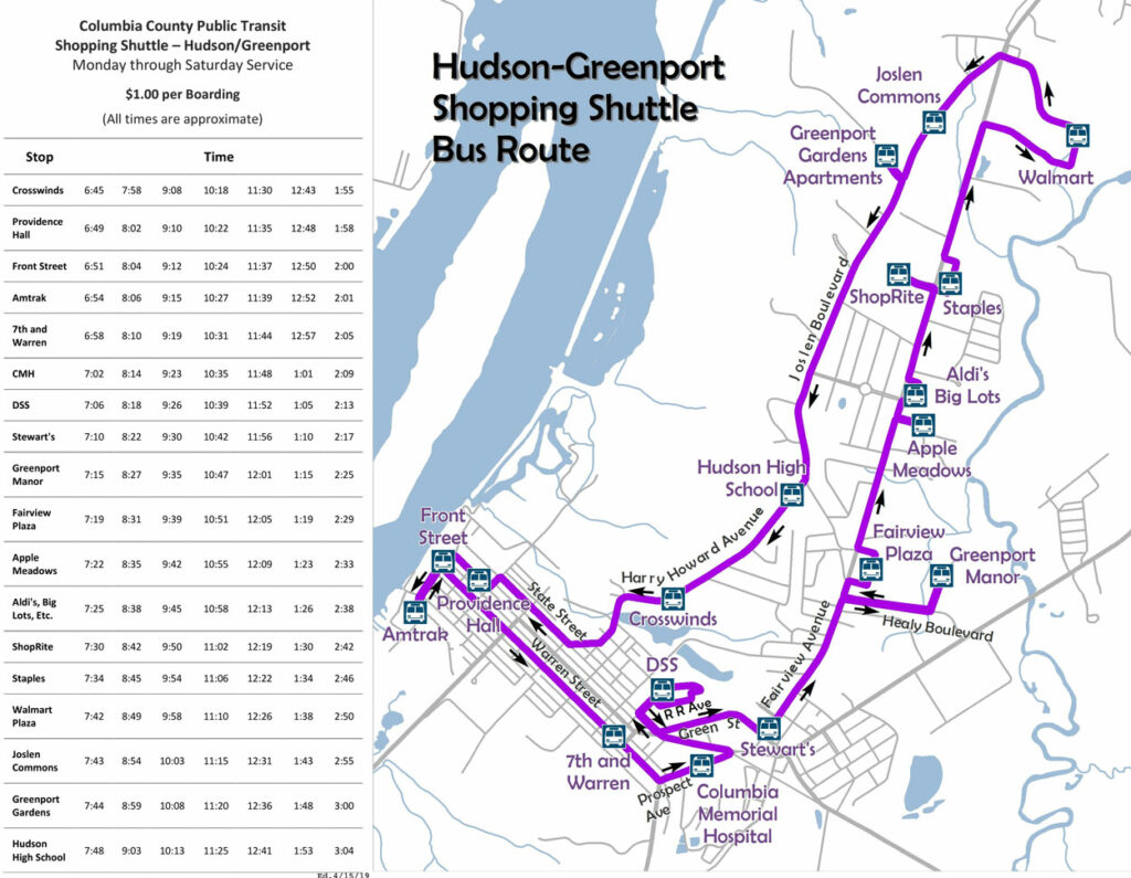 Hudson-Greenport Shopping Bus Shuttle